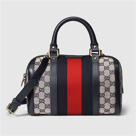 gucci vintage boston bag blue